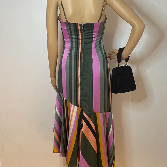 Midi ruffled striped spaghetti strap sheath flare! - Picture 11 of 12